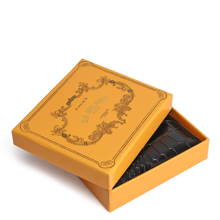 Croco Leather Ladies Wallet - Black