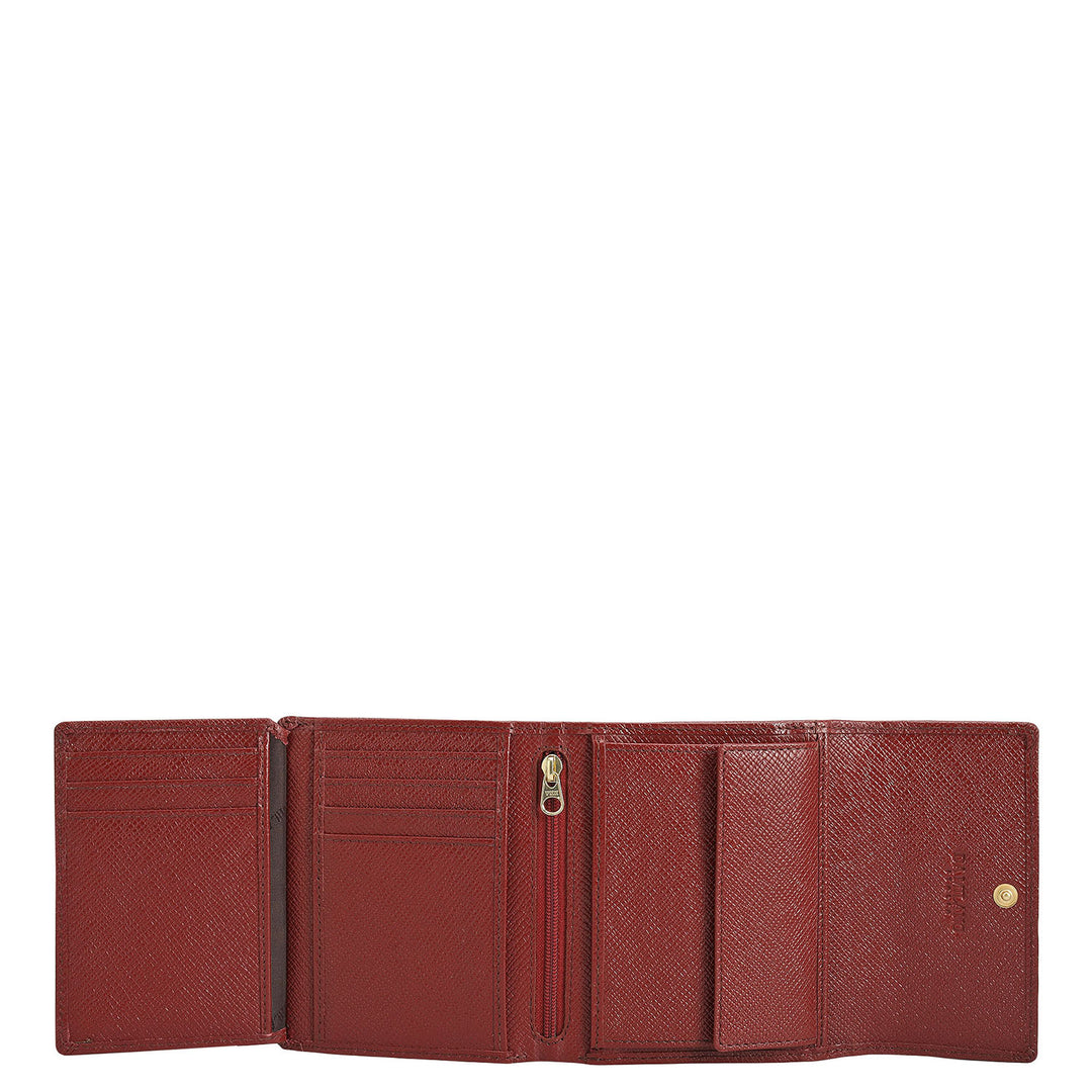 Croco Leather Ladies Wallet - Cherry