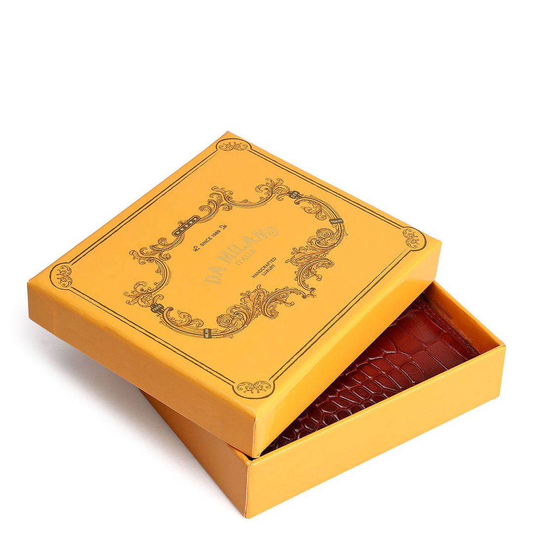 Croco Leather Ladies Wallet - Cherry