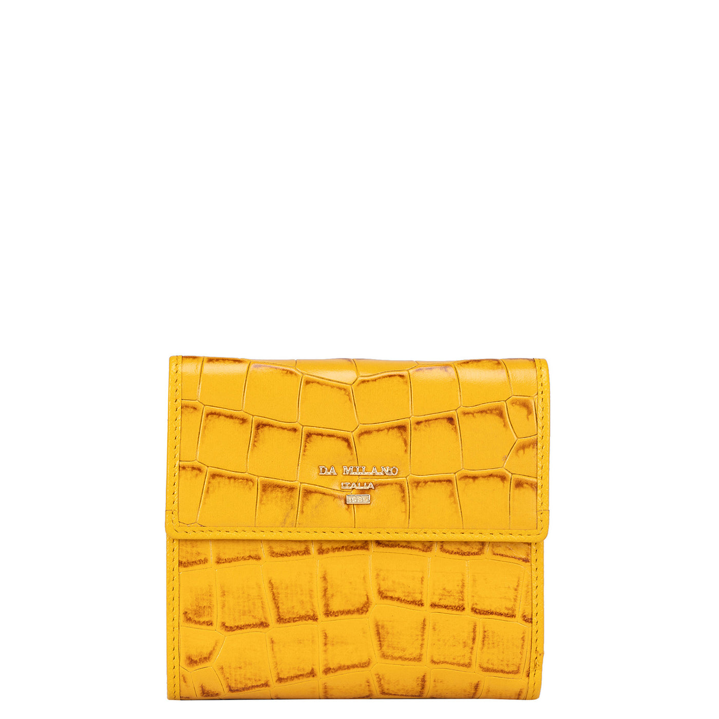 Croco Leather Ladies Wallet - Honey