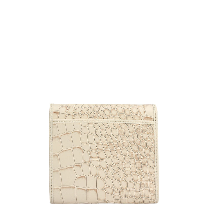 Croco Leather Ladies Wallet - Marshmallow