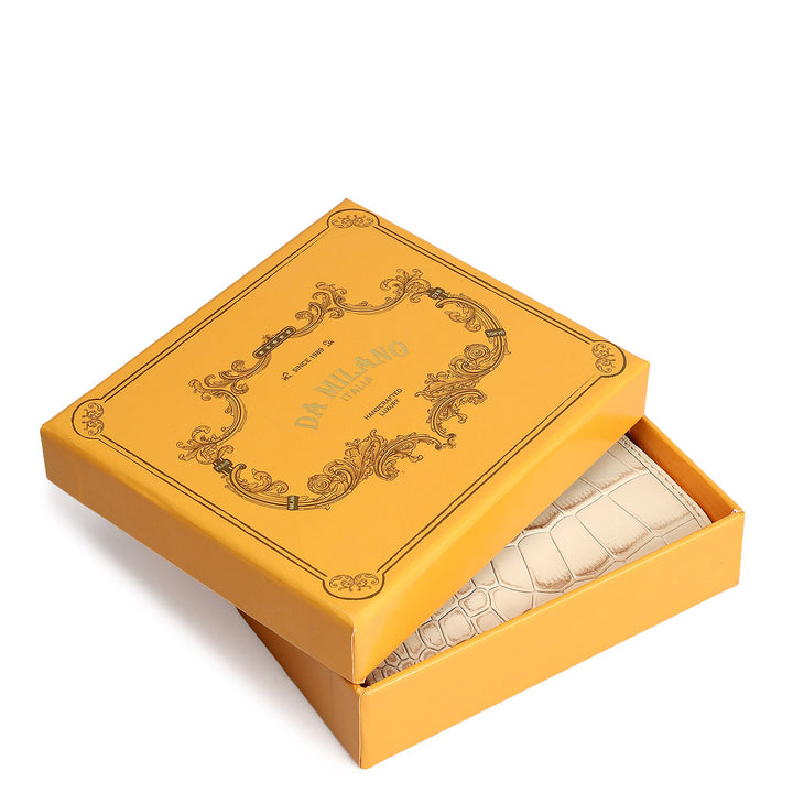 Croco Leather Ladies Wallet - Marshmallow