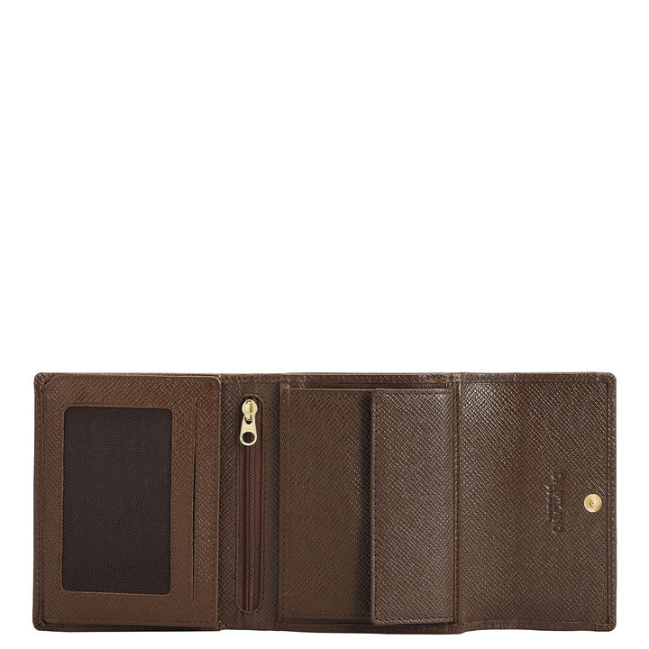 Croco Leather Ladies Wallet - Walnut