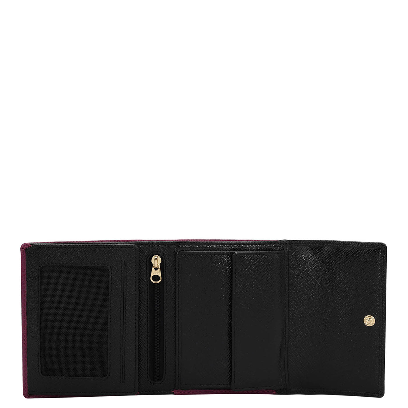 Franzy Leather Ladies Wallet - Orchid & Black