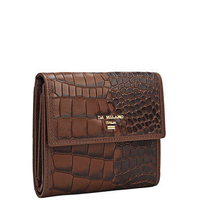 Croco Leather Ladies Wallet - Date