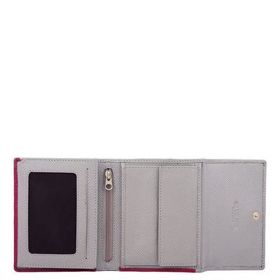 Franzy Leather Ladies Wallet - Plumberry & Chalk