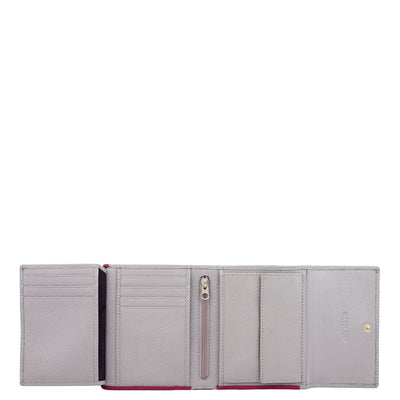 Franzy Leather Ladies Wallet - Plumberry & Chalk