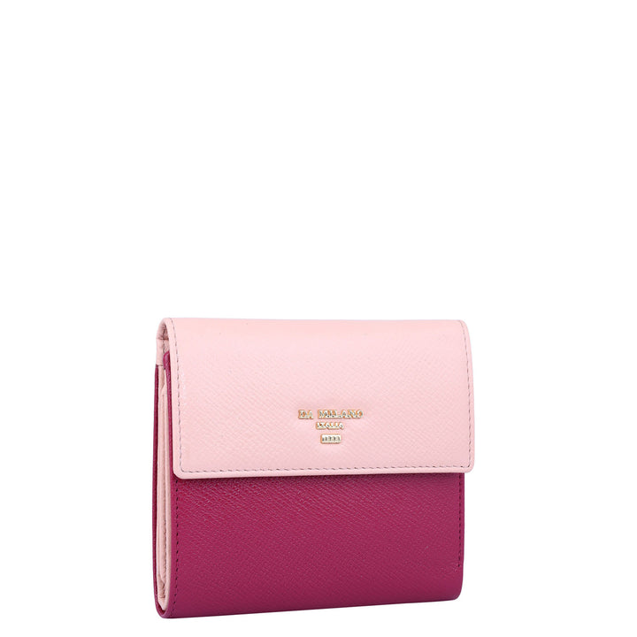 Franzy Leather Ladies Wallet - Plumberry & Peach