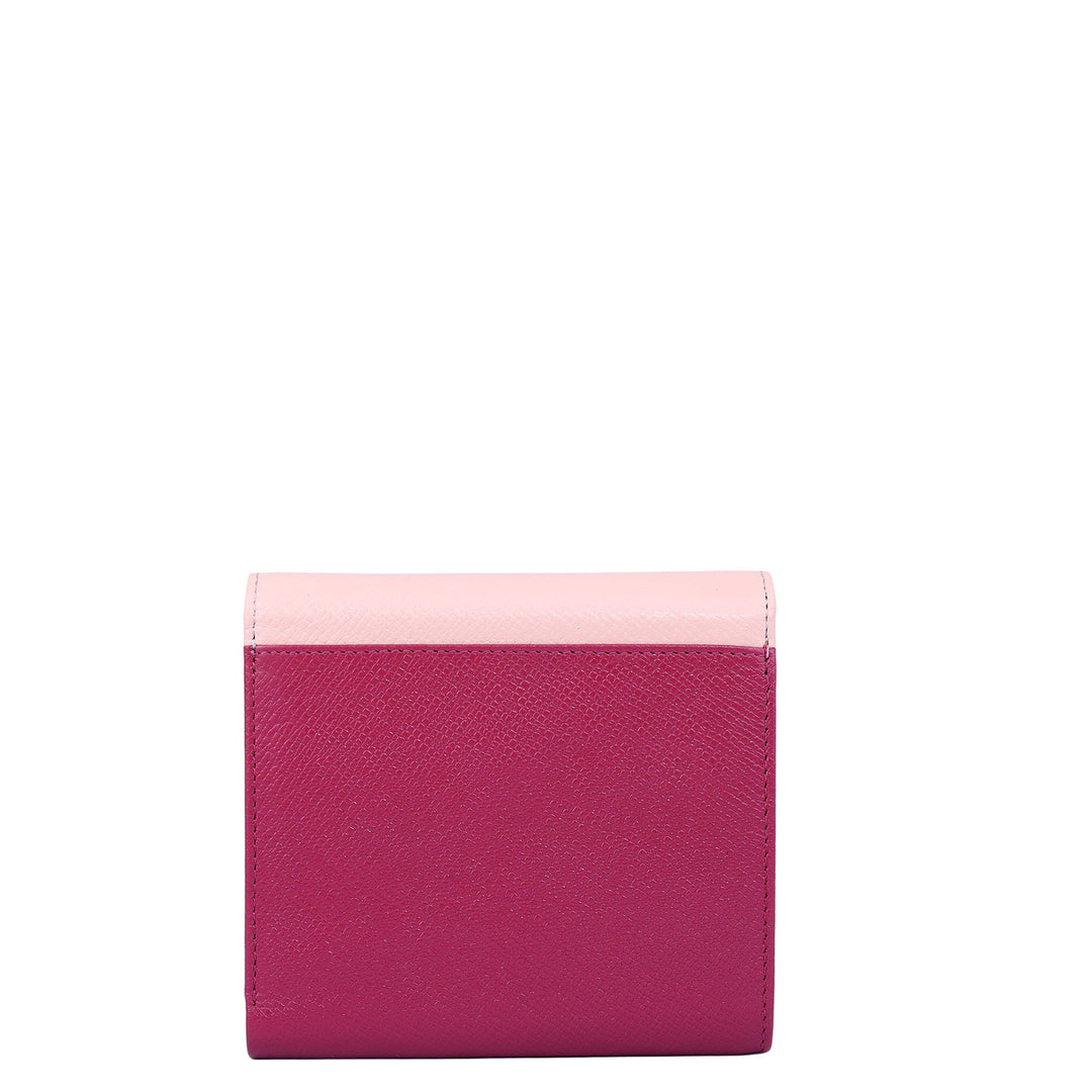 Franzy Leather Ladies Wallet - Plumberry & Peach