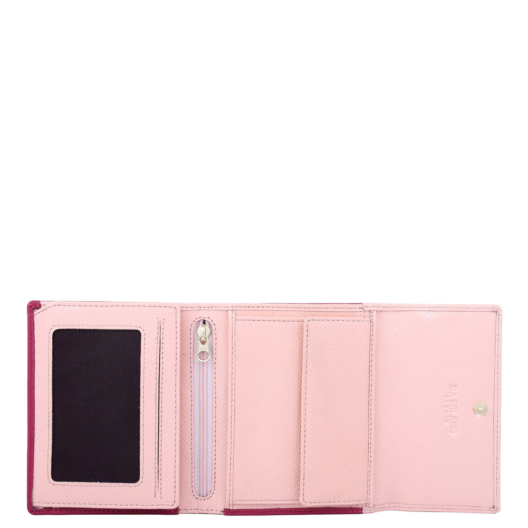 Franzy Leather Ladies Wallet - Plumberry & Peach