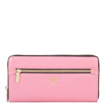 Wax Leather Ladies Wallet - Hyper Pink