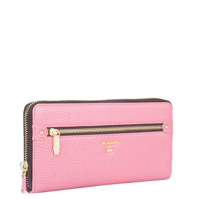 Wax Leather Ladies Wallet - Hyper Pink