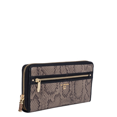 Snake Leather Ladies Wallet - Beige