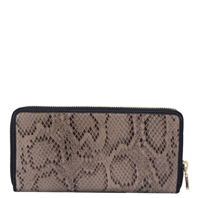 Snake Leather Ladies Wallet - Beige