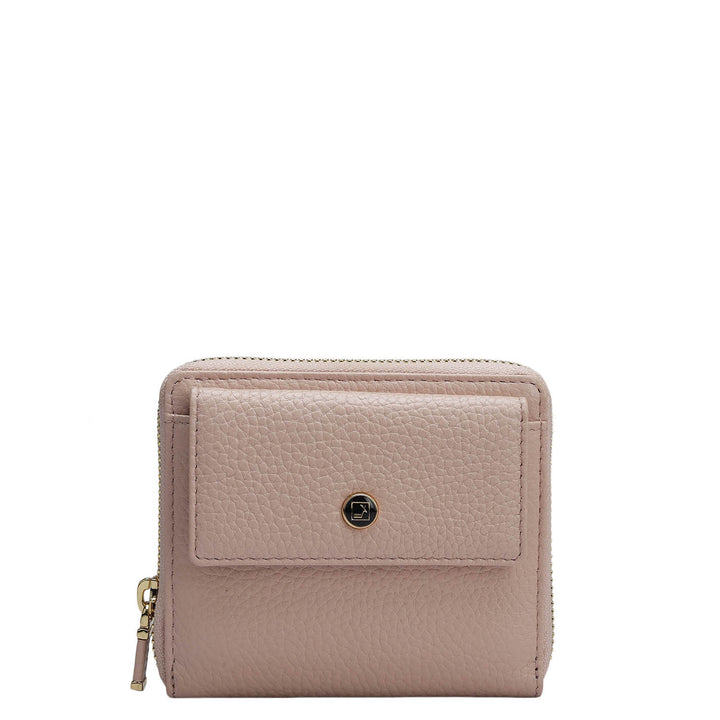 Wax Leather Ladies Wallet - Baby Pink