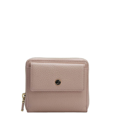 Wax Leather Ladies Wallet - Baby Pink