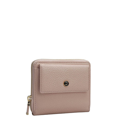 Wax Leather Ladies Wallet - Baby Pink