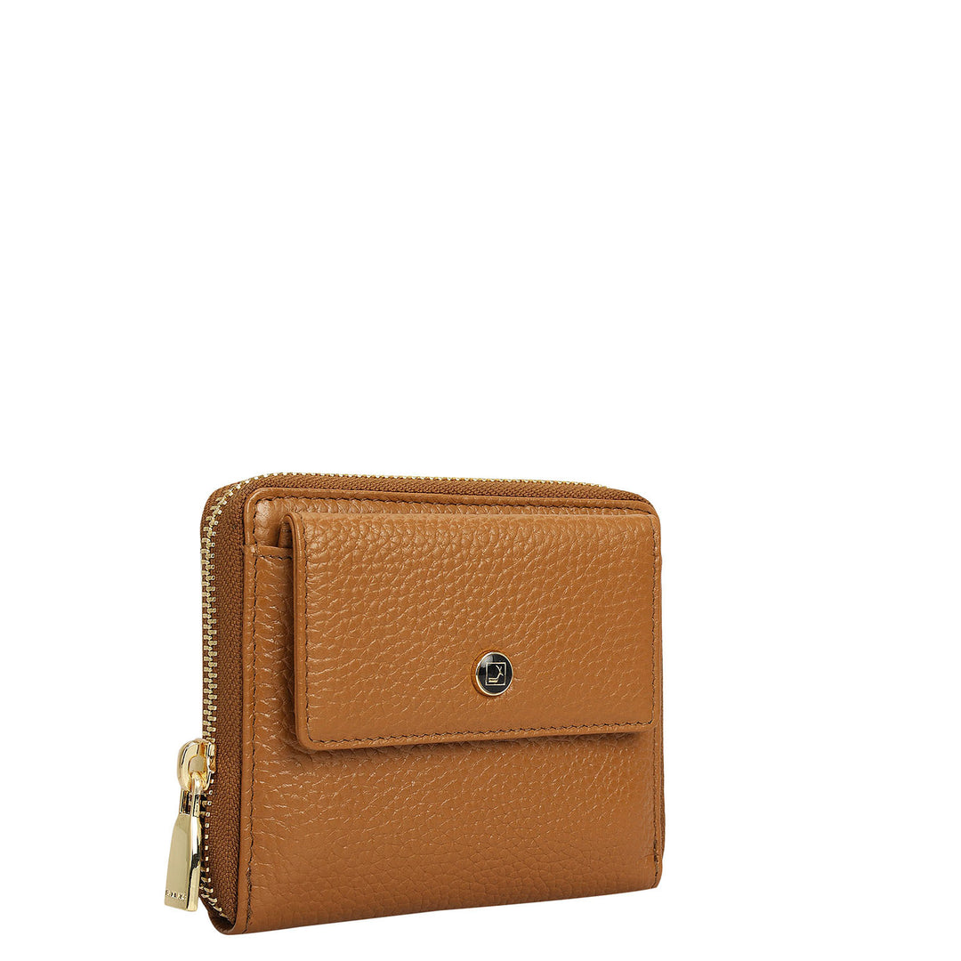 Wax Leather Ladies Wallet - Caramel