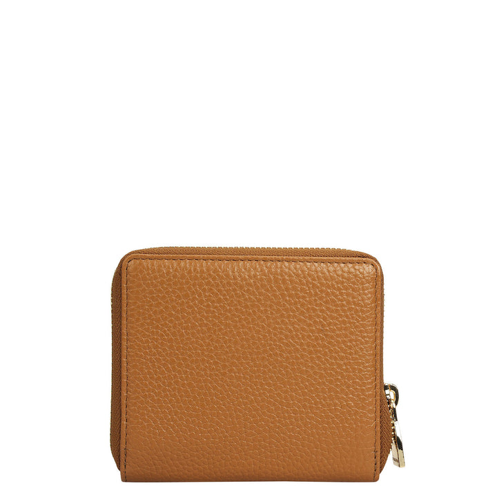Wax Leather Ladies Wallet - Caramel