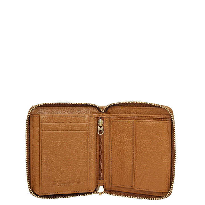 Wax Leather Ladies Wallet - Caramel