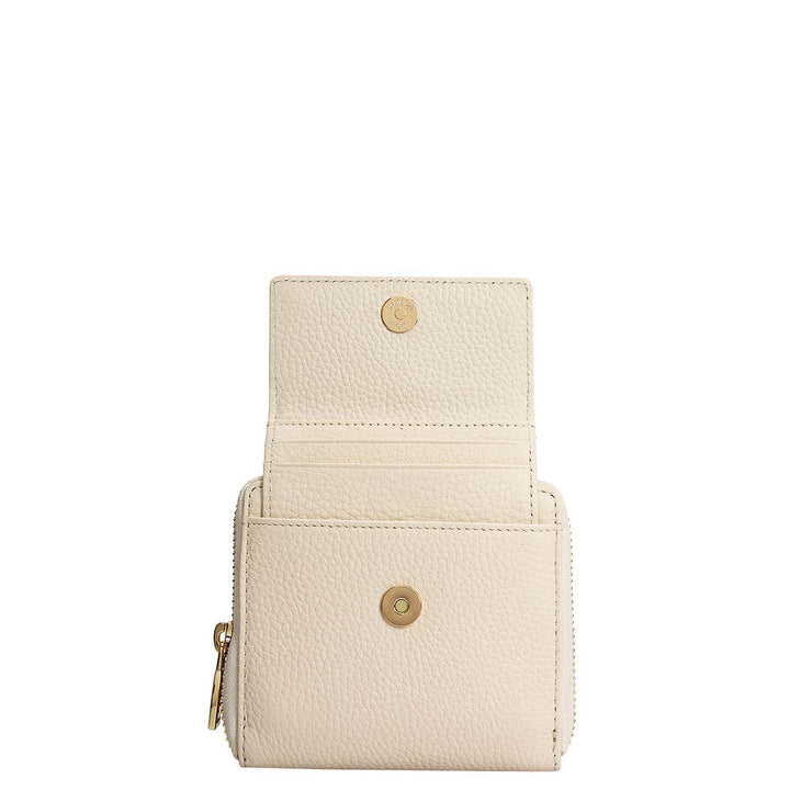 Wax Leather Ladies Wallet - Marshmallow