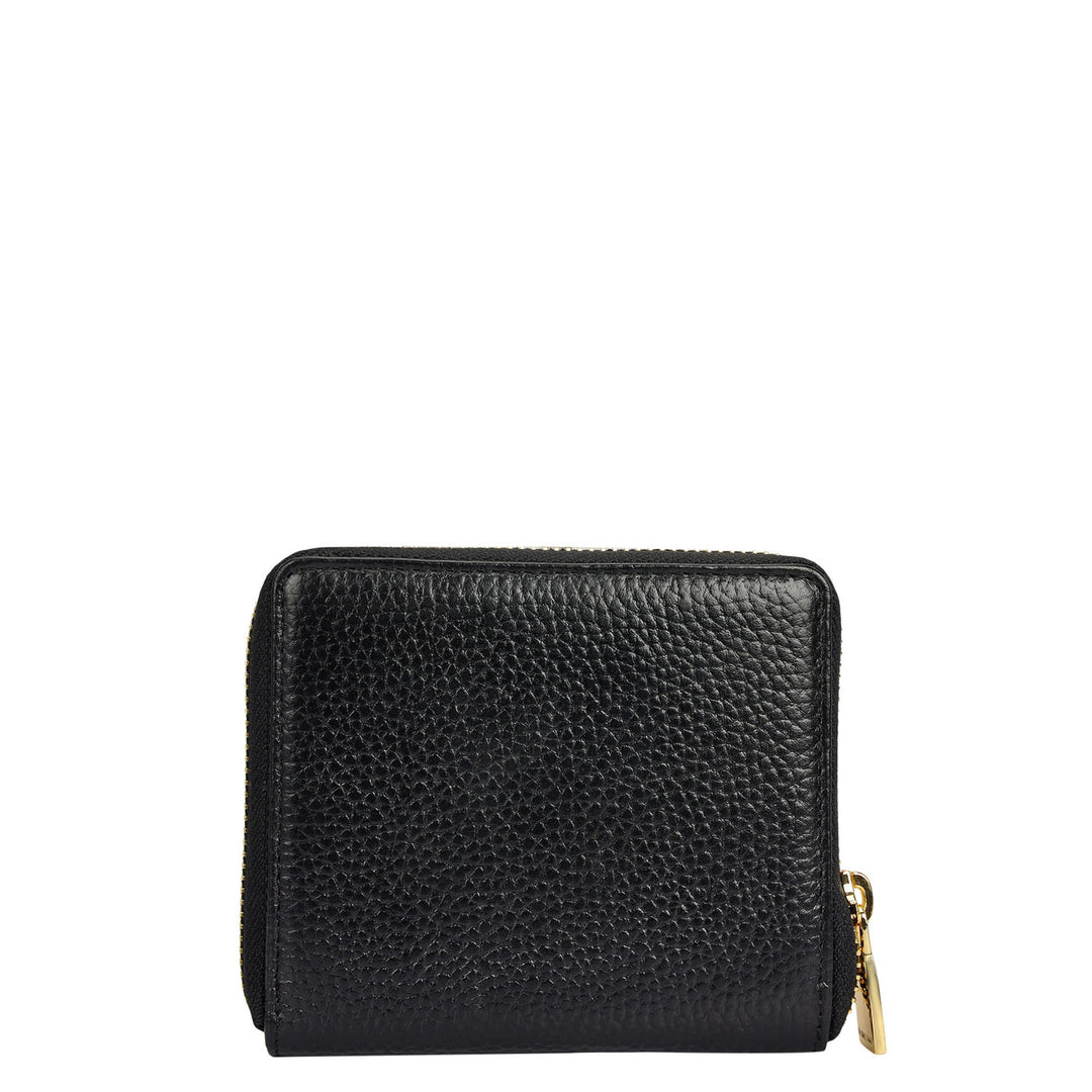 Wax Leather Ladies Wallet - Black