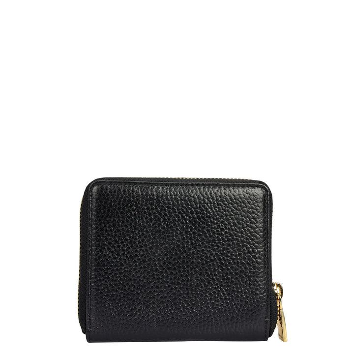 Wax Leather Ladies Wallet - Black