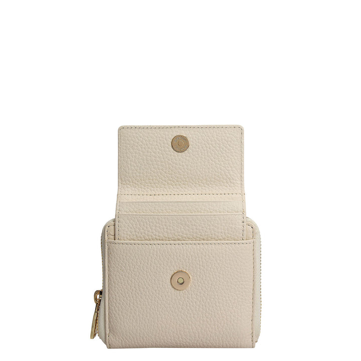 Wax Leather Ladies Wallet - Marshmallow