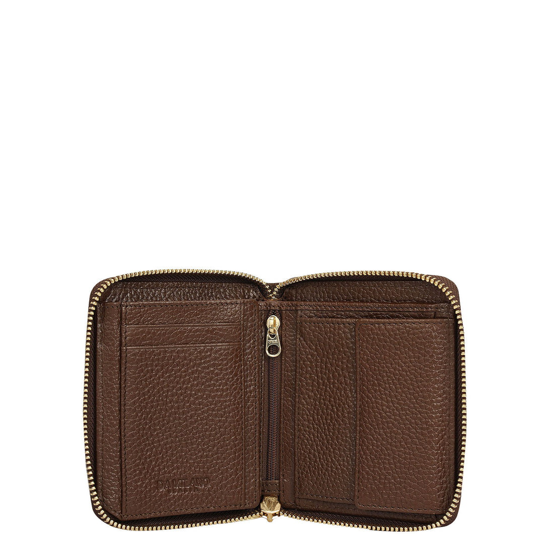 Wax Leather Ladies Wallet - Mocha