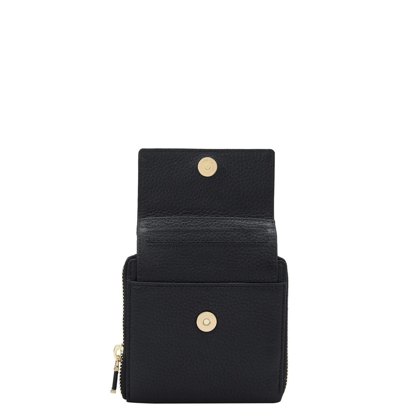 Wax Leather Ladies Wallet - Black