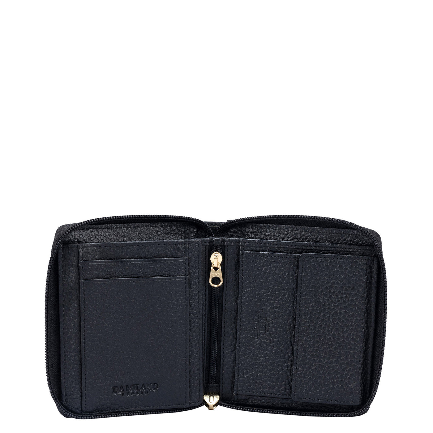 Wax Leather Ladies Wallet - Black