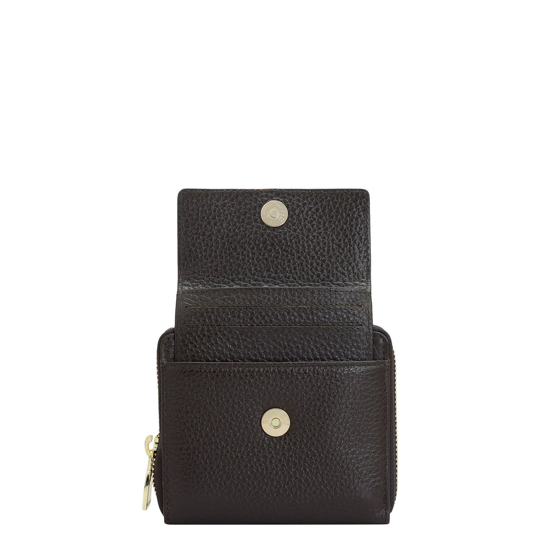 Wax Leather Ladies Wallet - Chocolate