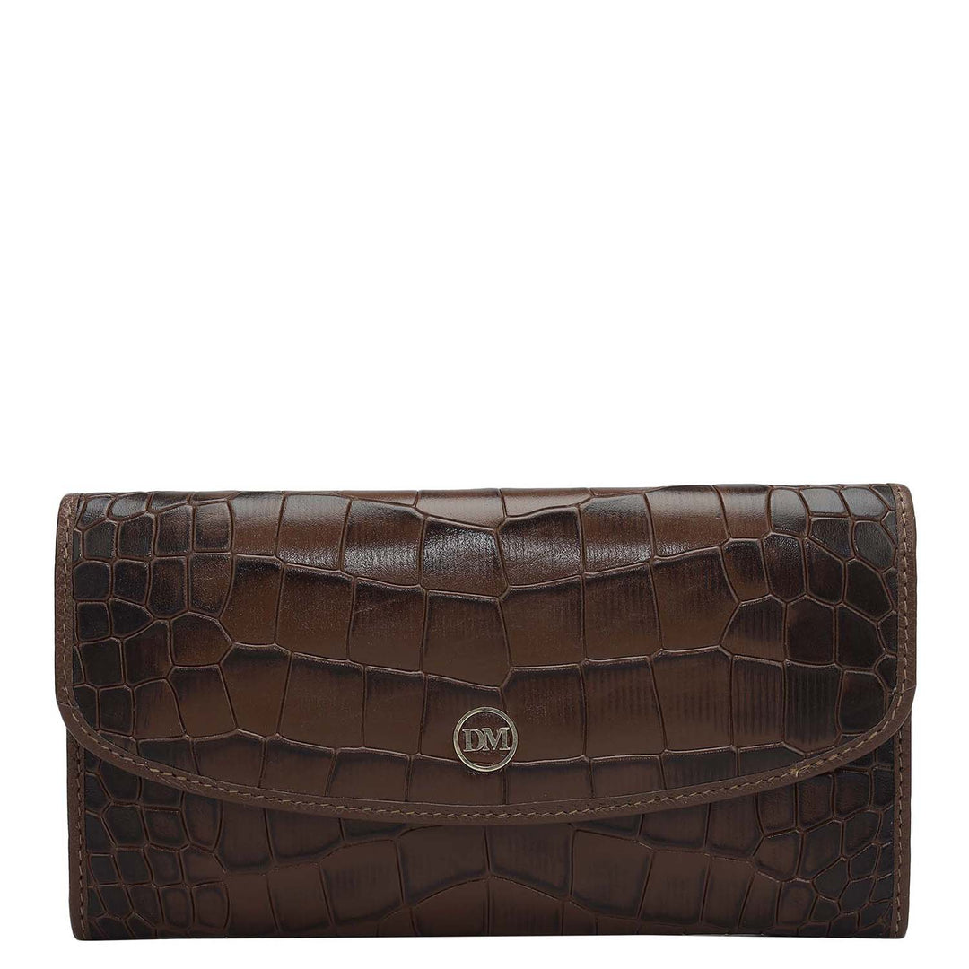 Croco Leather Ladies Wallet - Date