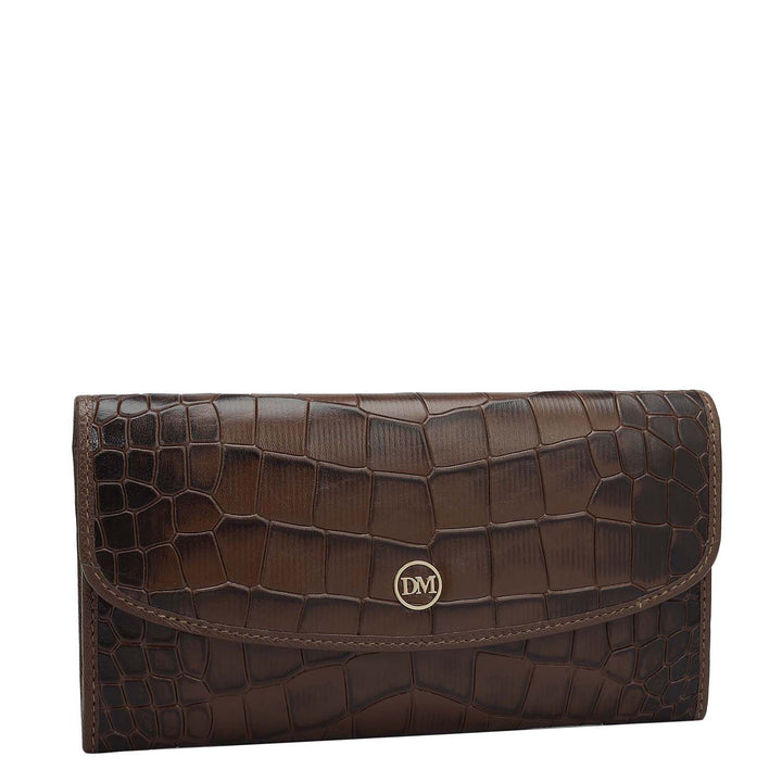 Croco Leather Ladies Wallet - Date