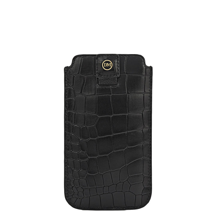 Croco Leather Mobile Case - Black