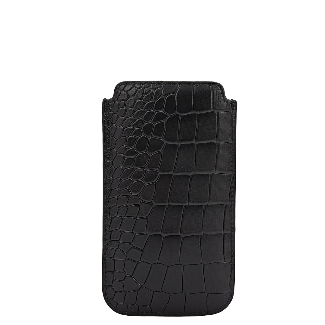 Croco Leather Mobile Case - Black