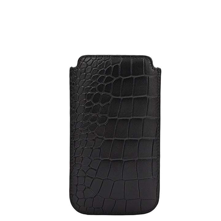 Croco Leather Mobile Case - Black