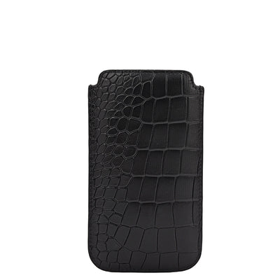 Croco Leather Mobile Case - Black