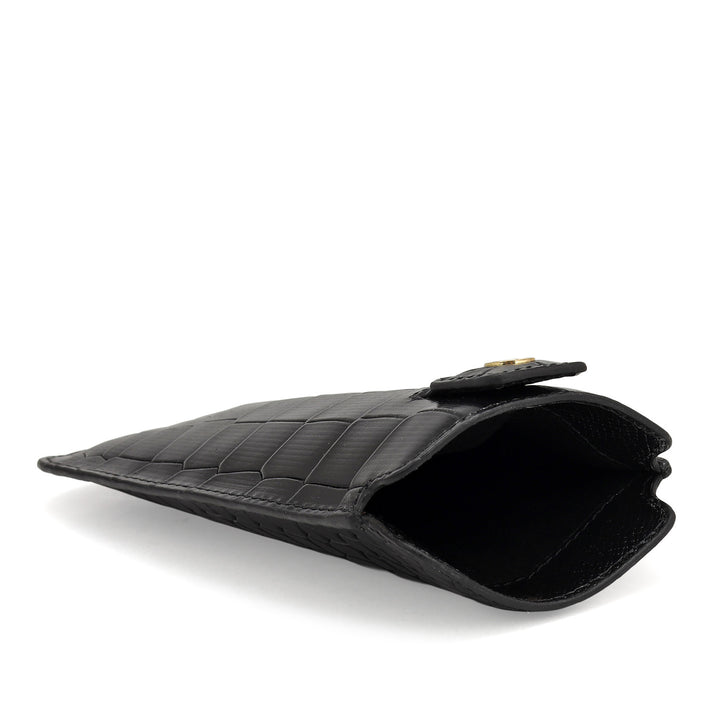 Croco Leather Mobile Case - Black