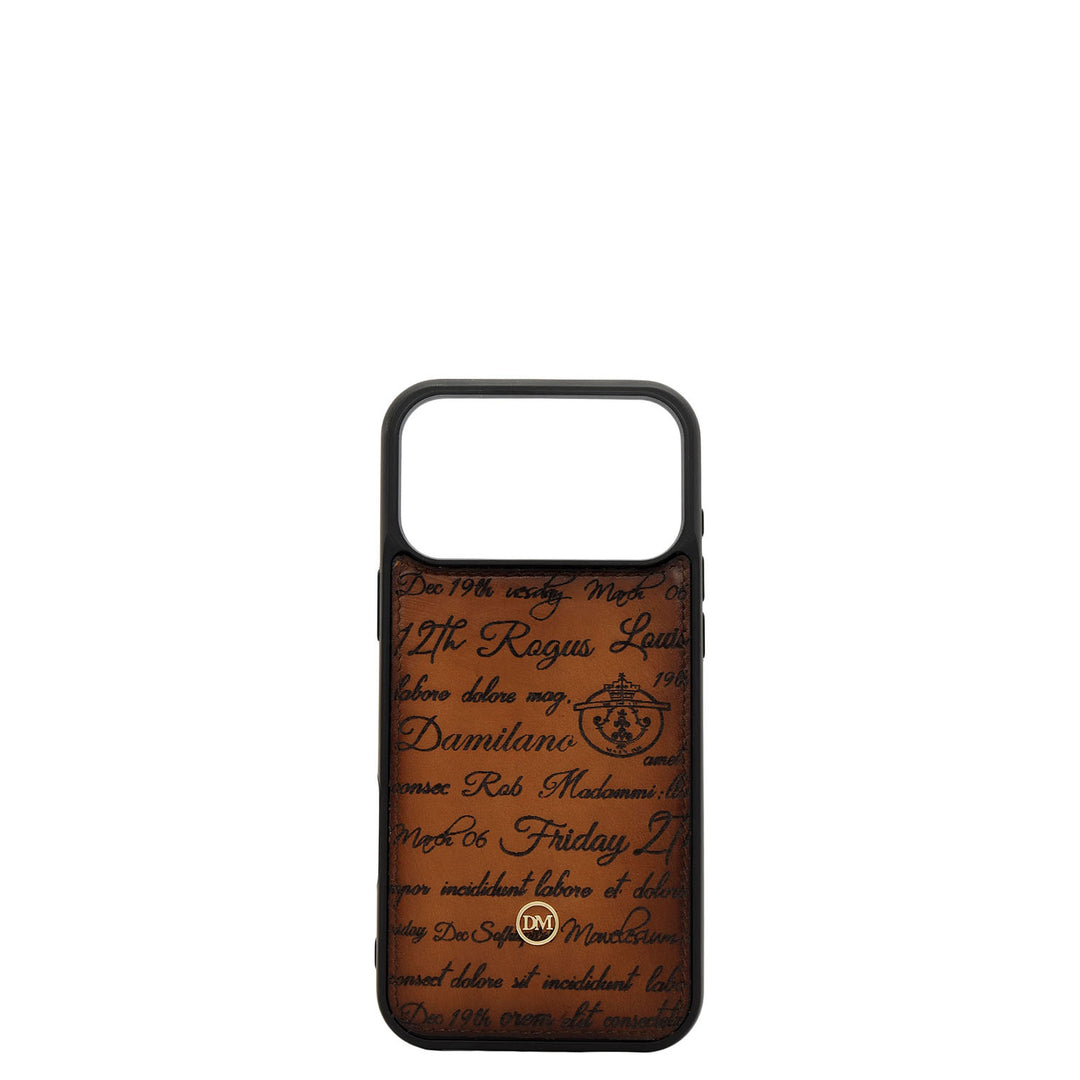 Croco Leather Mobile Case - Walnut