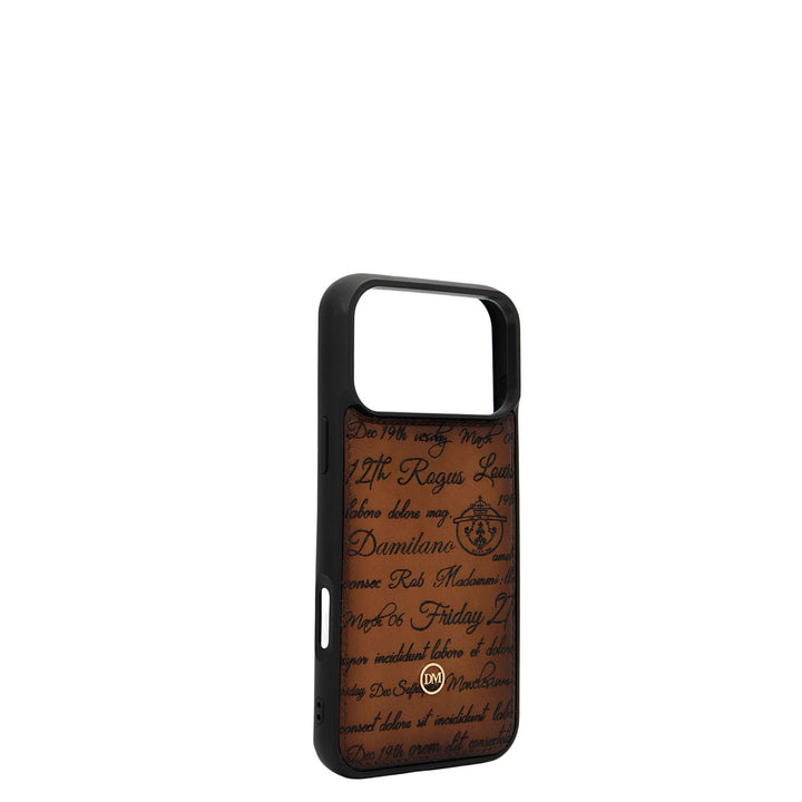Croco Leather Mobile Case - Walnut