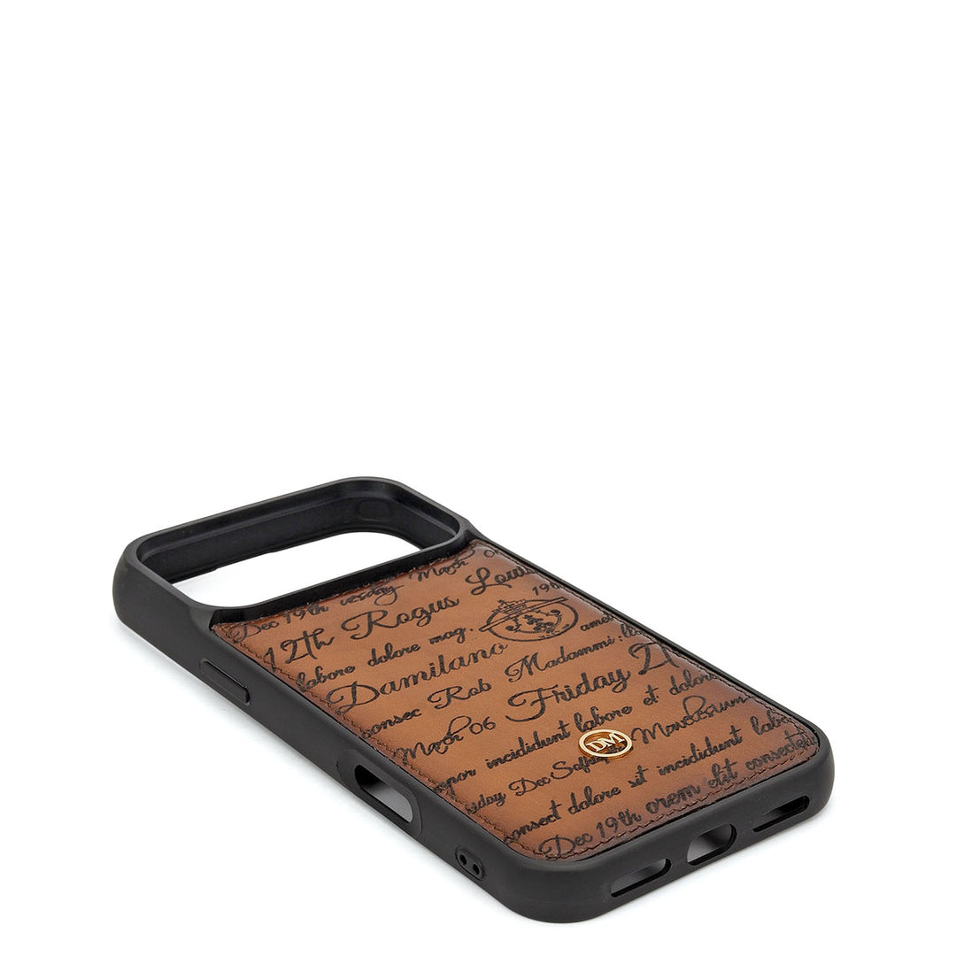 Croco Leather Mobile Case - Walnut