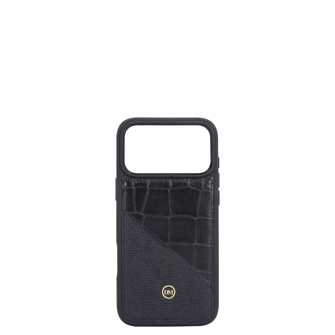Croco-Texture Mobile Case (iPhone 17 Pro Max) - Black