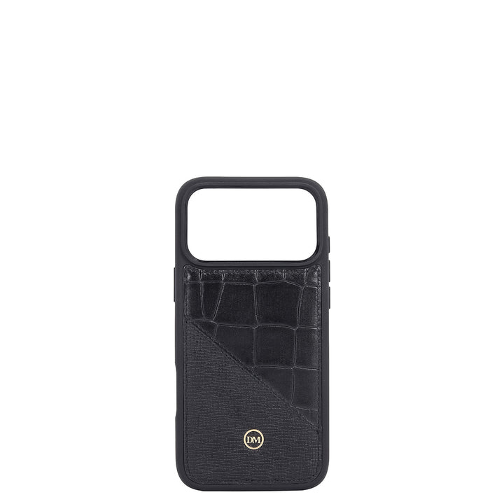 Croco-Texture Mobile Case (iPhone 17 Pro Max) - Black