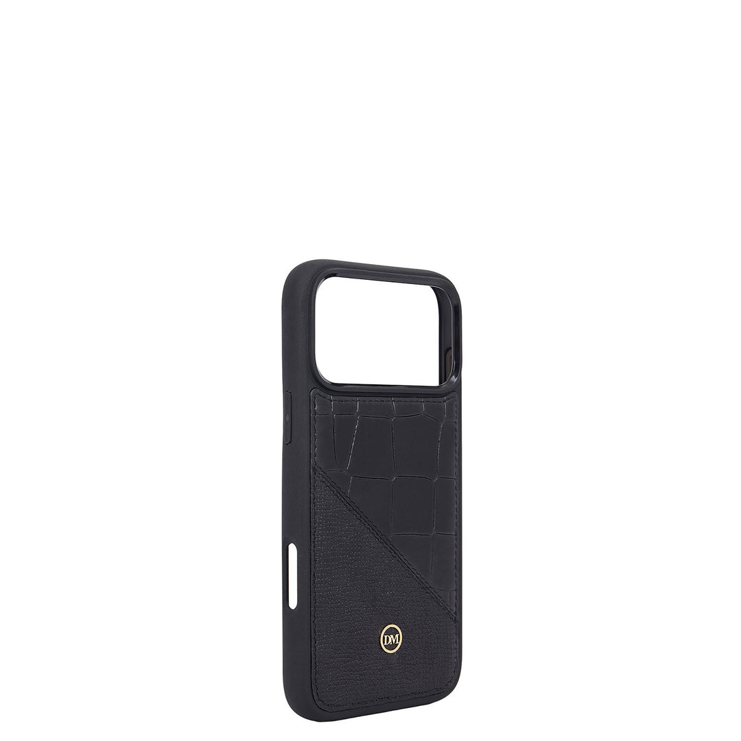 Croco-Texture Mobile Case (iPhone 17 Pro Max) - Black