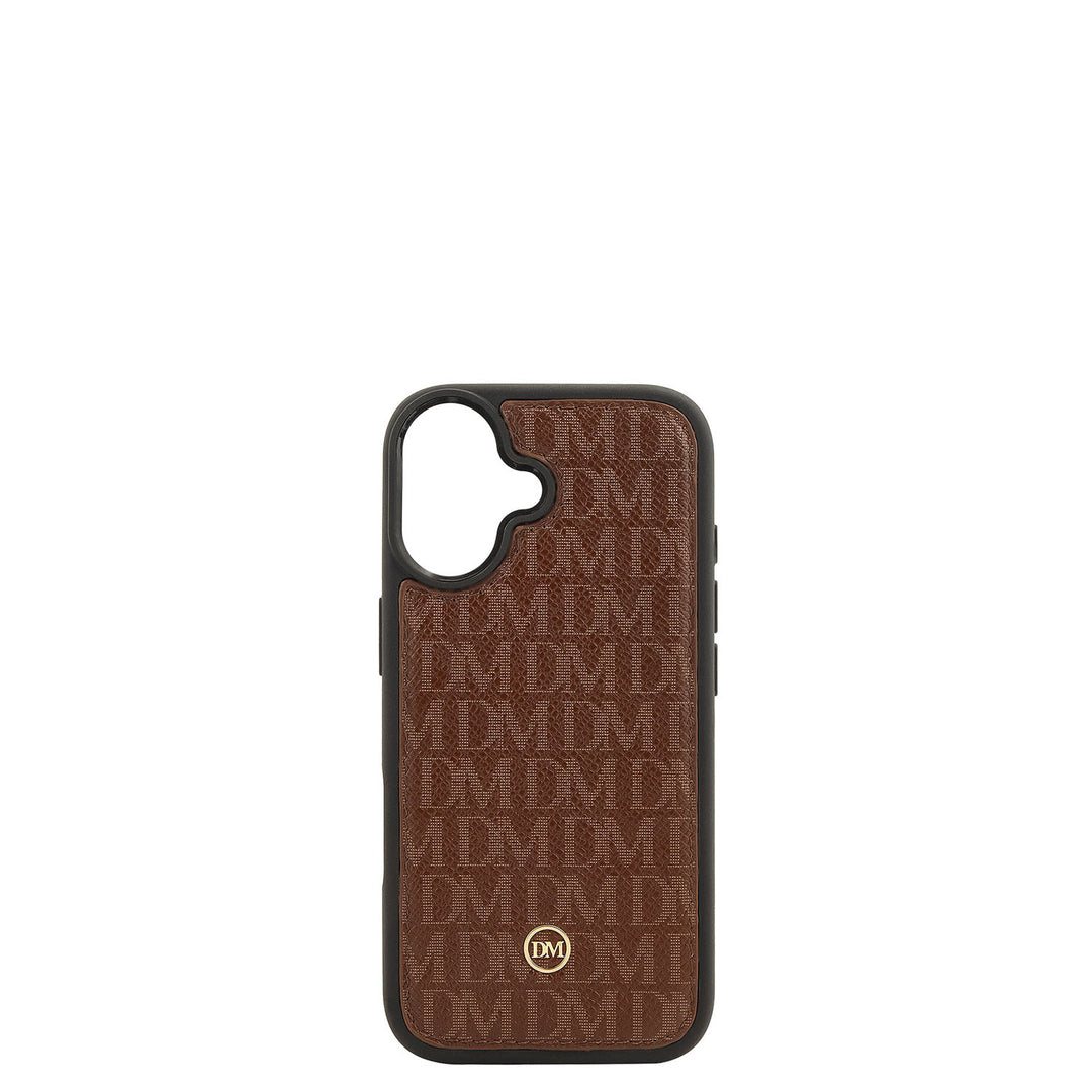 Monogram Leather Mobile Case - Walnut