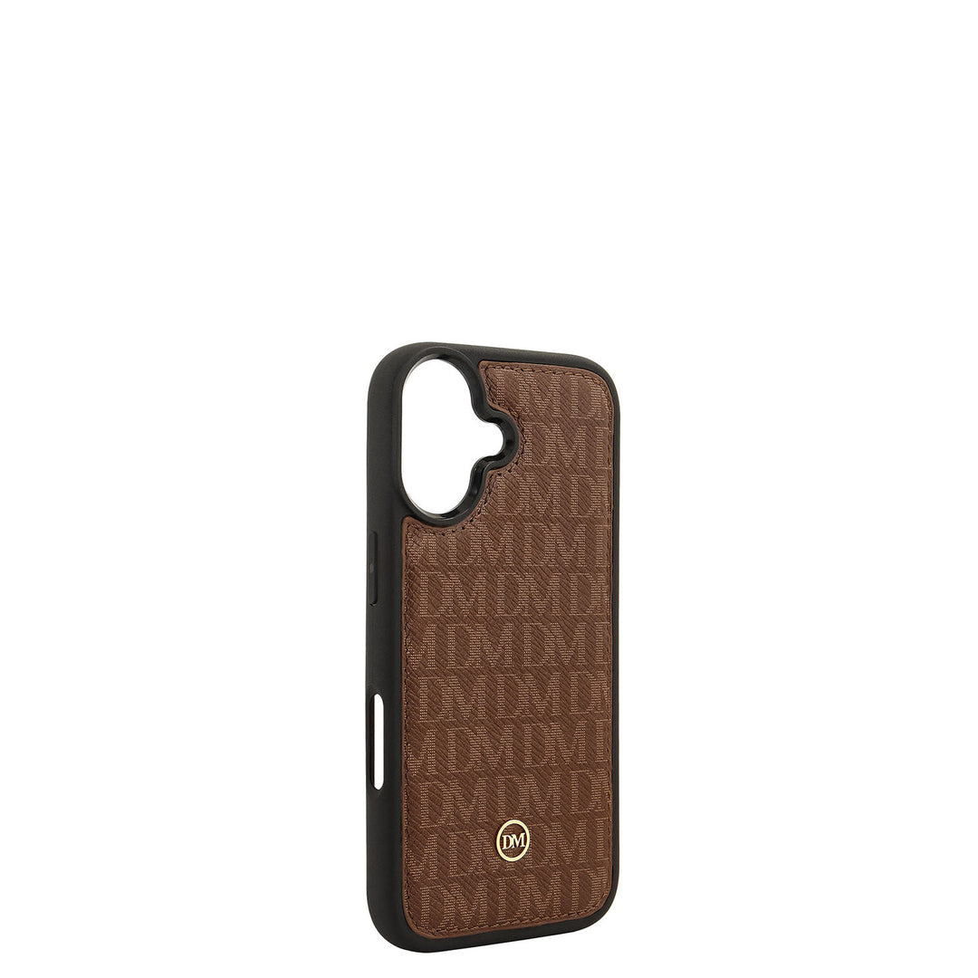 Monogram Leather Mobile Case - Walnut