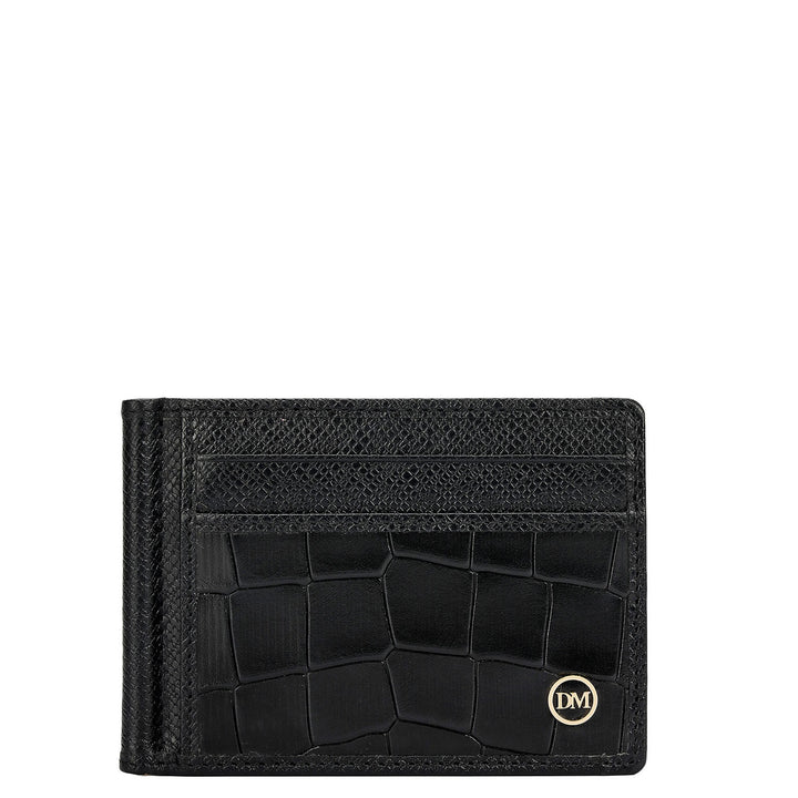 Croco Franzy Leather Money Clip - Black
