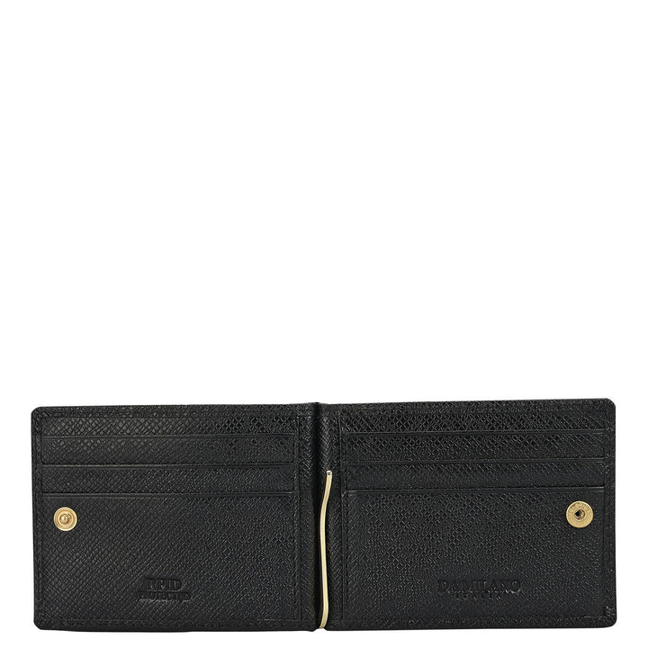 Croco Franzy Leather Money Clip - Black