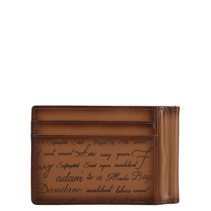 Signato Leather Money Clip - Cognac